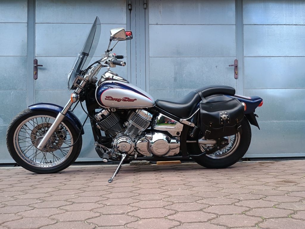 Yamaha Drag Star 650, Niski przebieg, sakwy, szyba