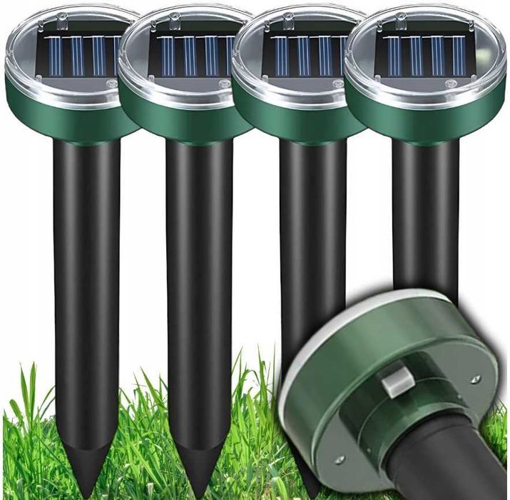 4X SILNY ODSTRASZACZ NA KRETY Kuny Myszy Szczury Solarny Ultradźwięk