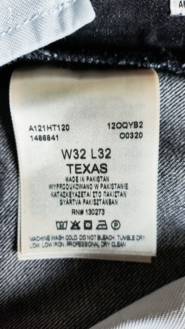 Wrangler Texas Straight Like a Champ czarne męskie jeansy rozm 32/32