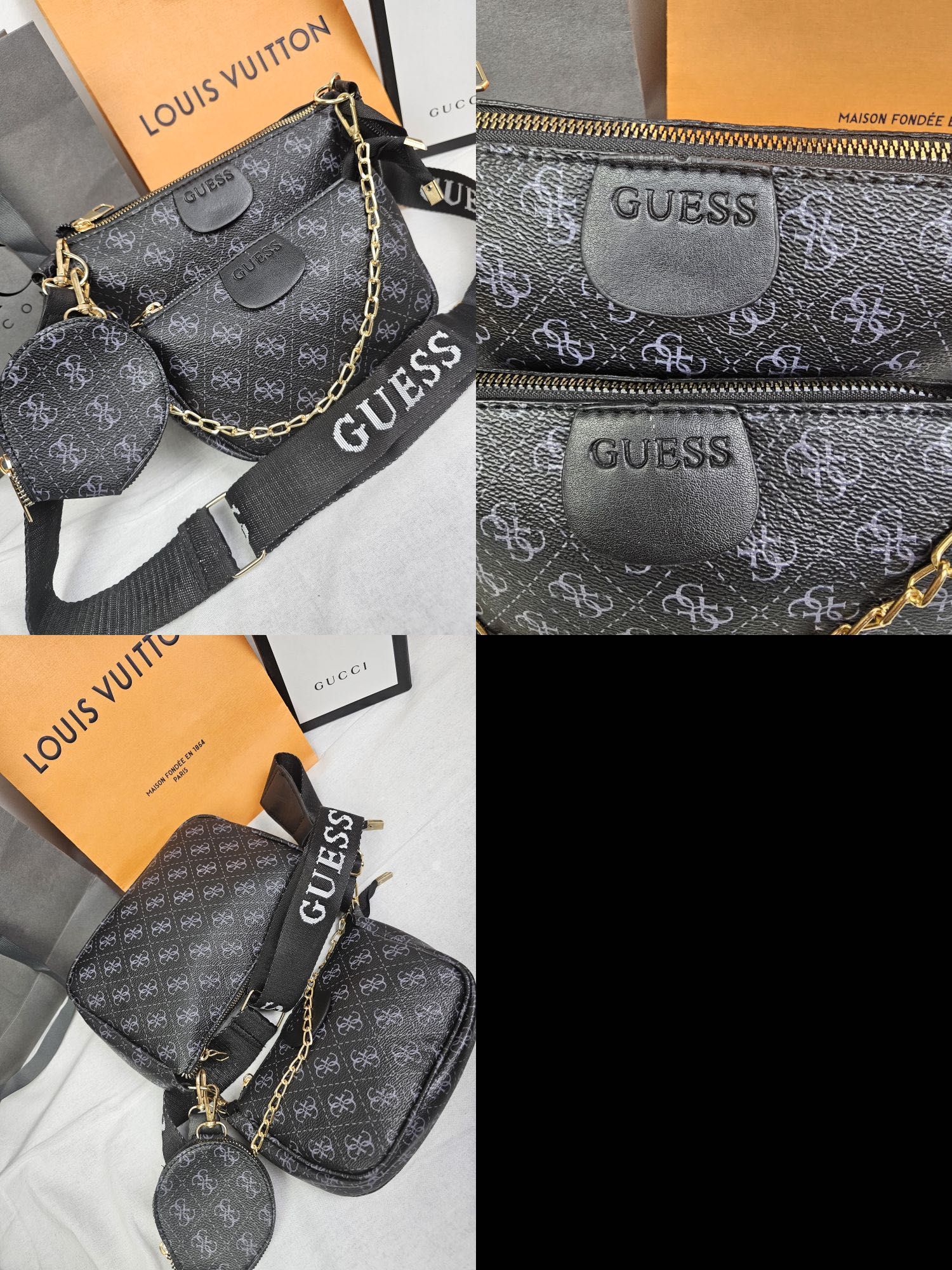 Torebka Guess 3w1 monogram torebki zestaw Premium