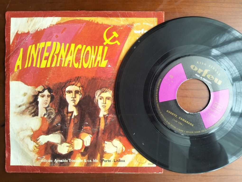Disco de vinil single A Internacional/Avante Camarada