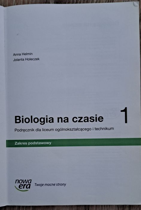 Biologia na czasie 1 zakres podstawowy  Nowa era