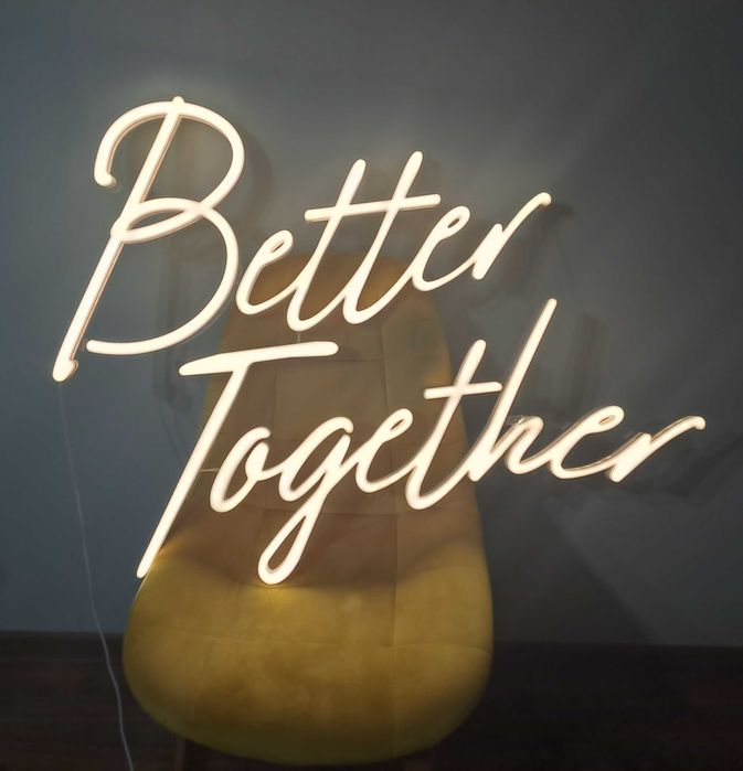 Better Together napis neon ledon ślub wesele