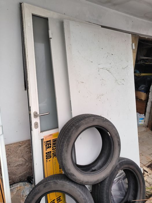 Drzwi aluminiowe z szybą 100x200 z futryną wewnętrzne lewe