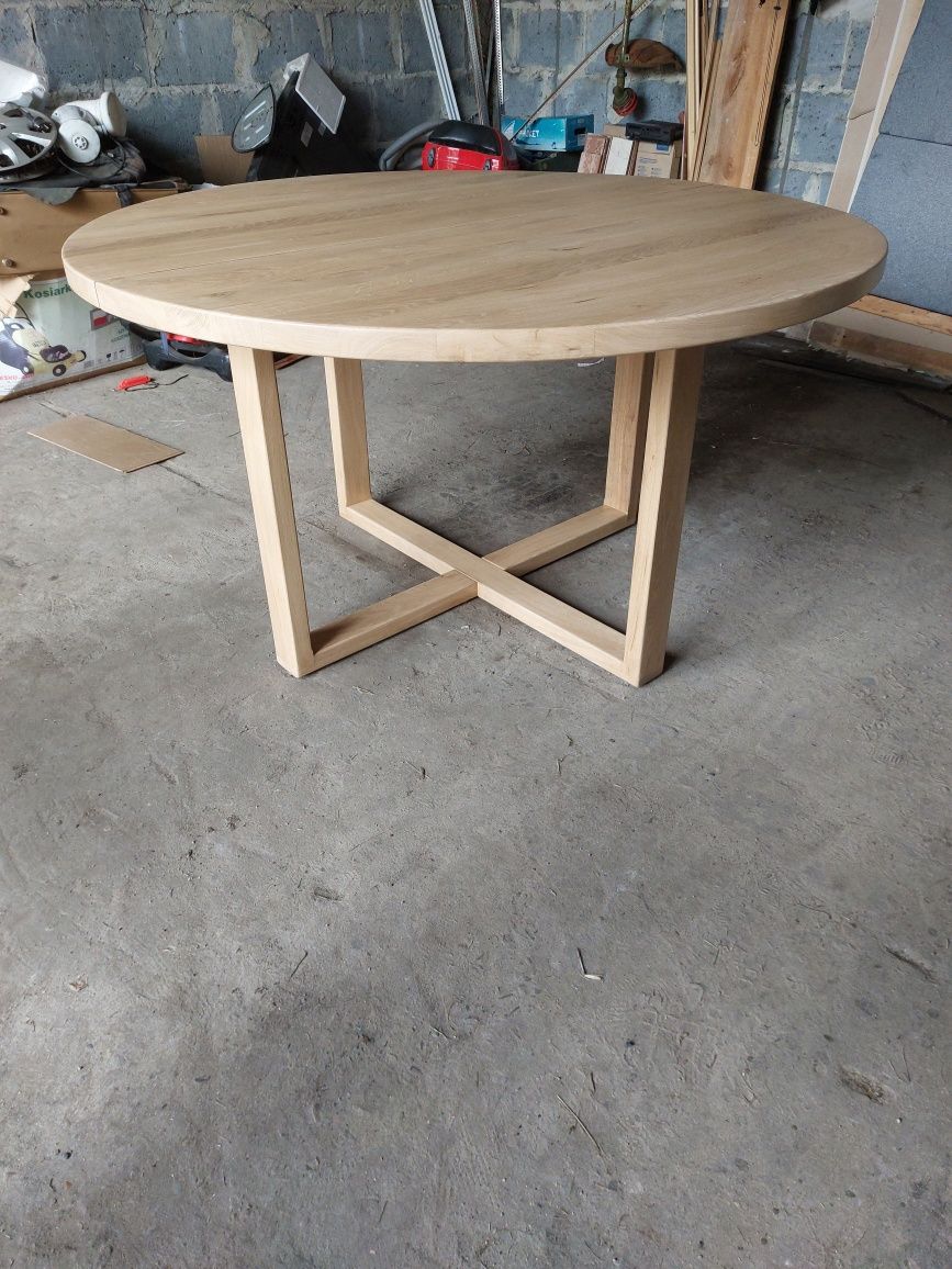 Stół drewniany dębowy okrągły