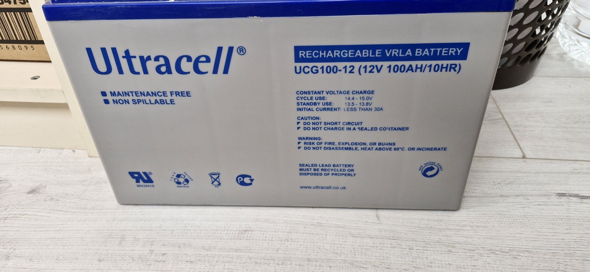Гелевий акумулятор Ultracell UCG100-12, 12 В, 100 А·год 100 Ah