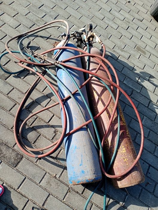 Zestaw spawalniczy, Butle do spawania, palnik acetylen, tlen