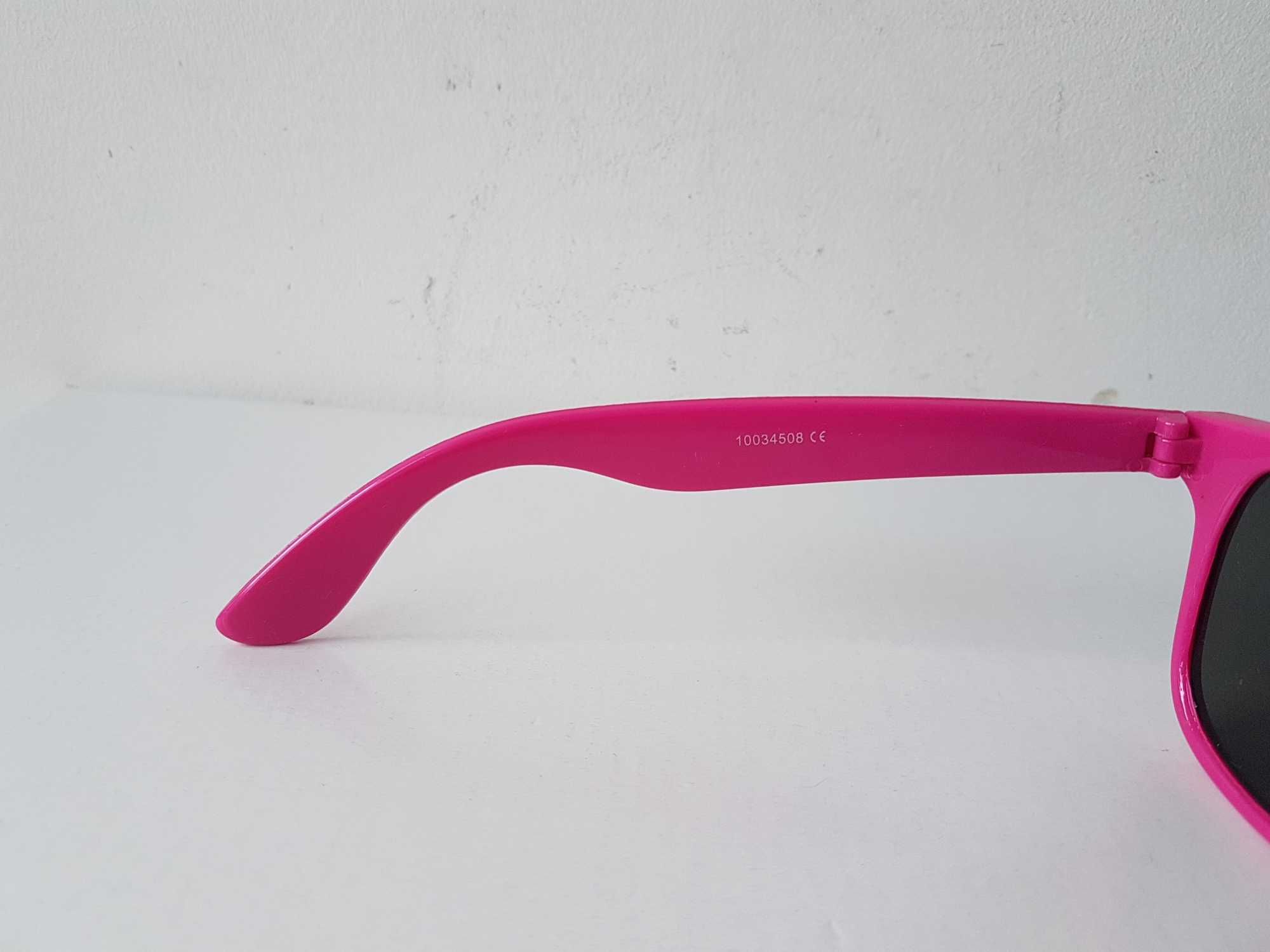 Okulary przeciwsłoneczne różowe nerdy UV400 przyciemniane soczewki