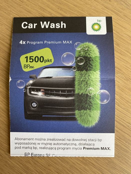 Karnet BP - premium Max 4 mycia wazny do 06.30.2026