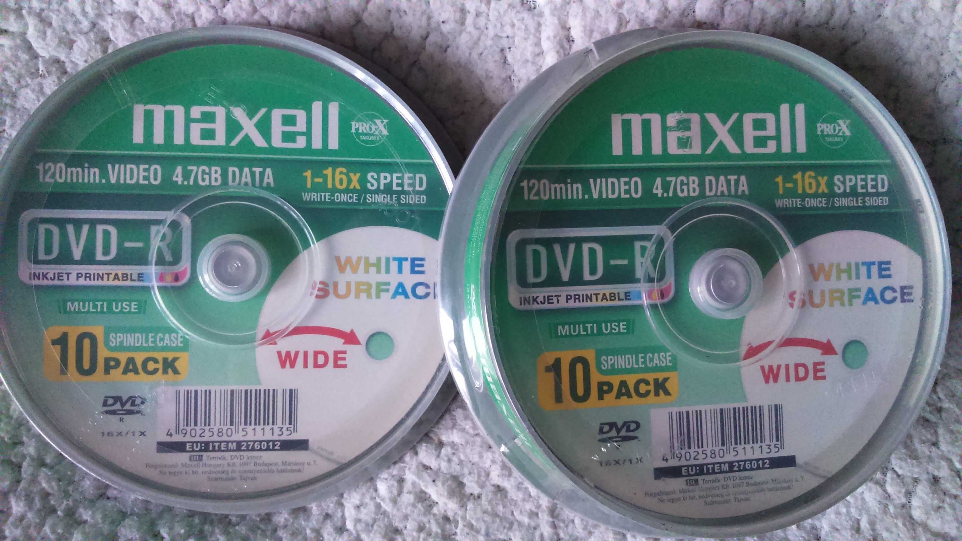 Диски компютерні maxell  10 штук 120 min. VIDEO 4 7 GB