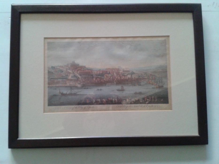 QUADRO c/panorama de 1794 da cidade do Porto,E Presente grátis