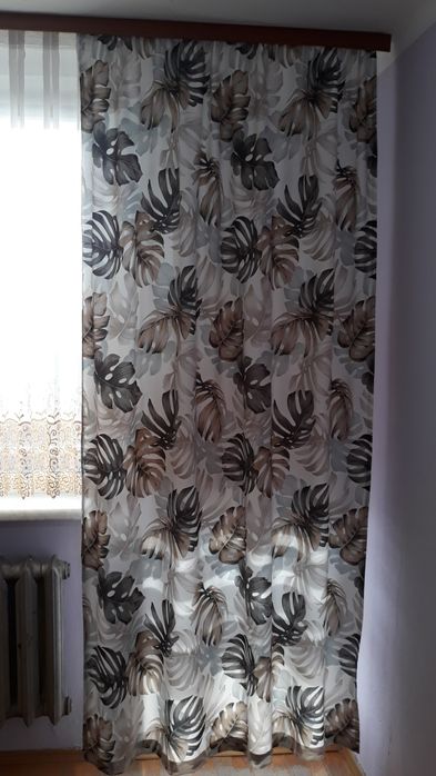 Zasłona 2 sztuki duże liście 145x233