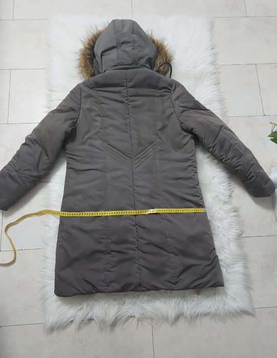 Kurtka zimowa XXXXL damska ciepla z kapturem futerko płaszcz
