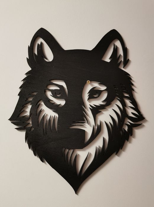 Wilk ozdoba na ścianę czarny
