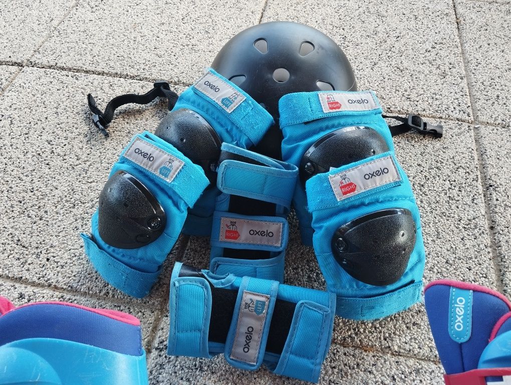 Rolki 34-36, kask, ochraniacze