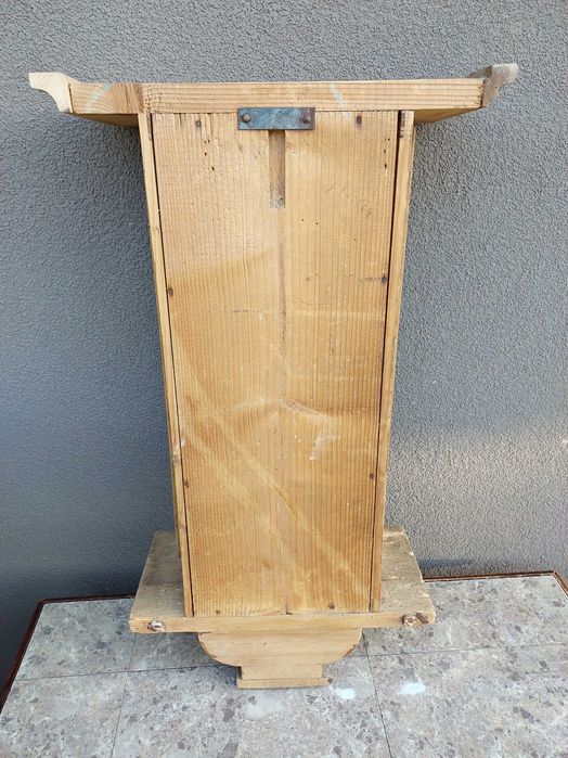 S072 Skrzynia obudowa starego zegara szafka kapliczka surowa