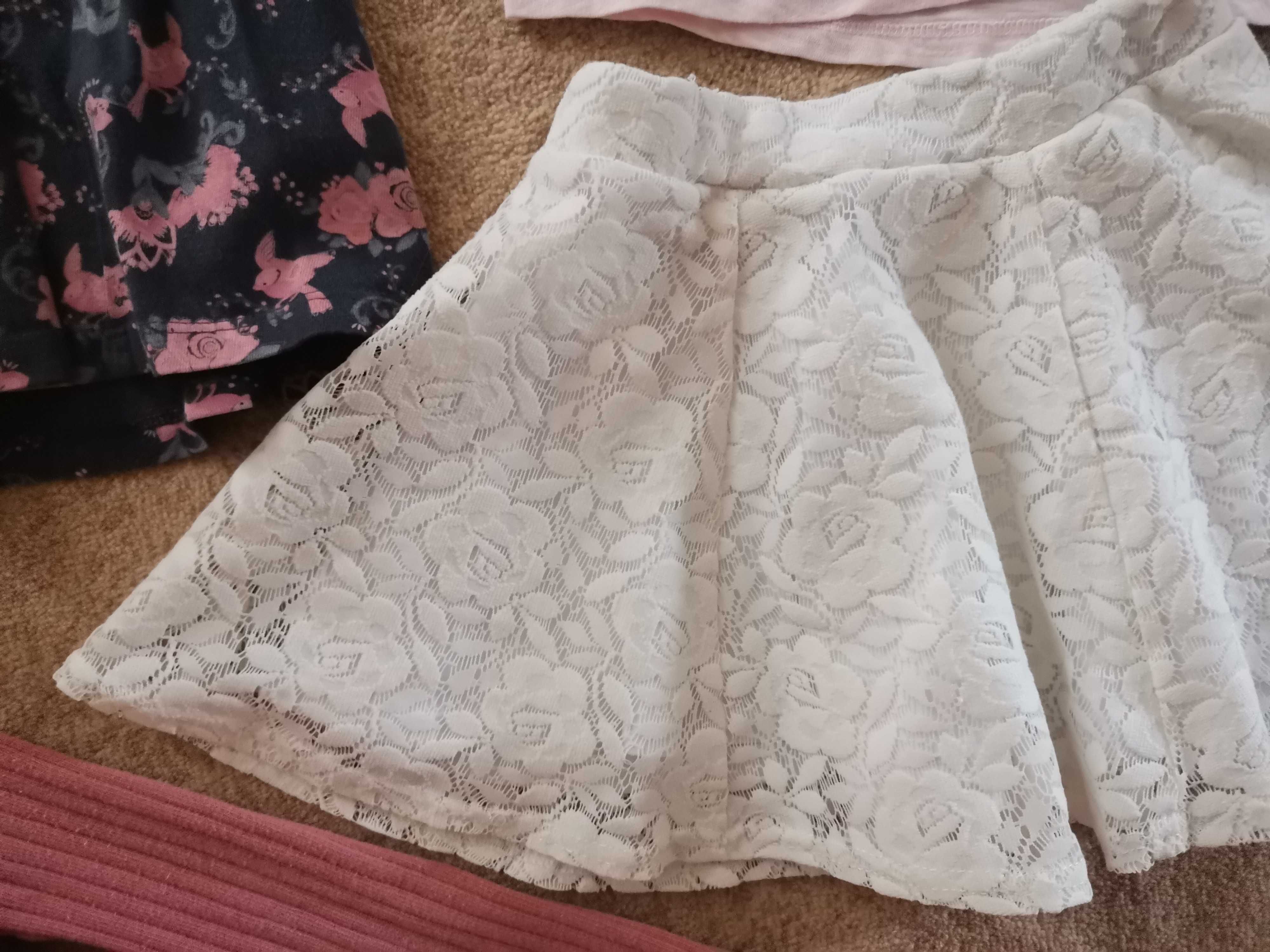 Ubranka zestaw sukienka bluzka spódniczka rajstopki roz. 104/ 110