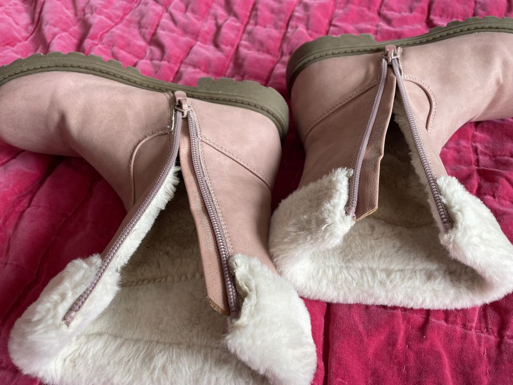 Ocieplane Kozaczki 32 buty zimowe Disney Bambi pudrowy róż