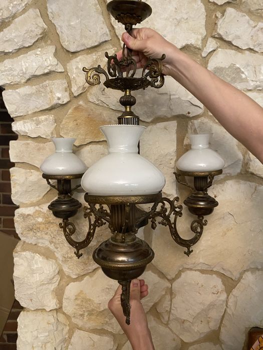 Żyrandol i kinkiet vintage, sprawne lampy