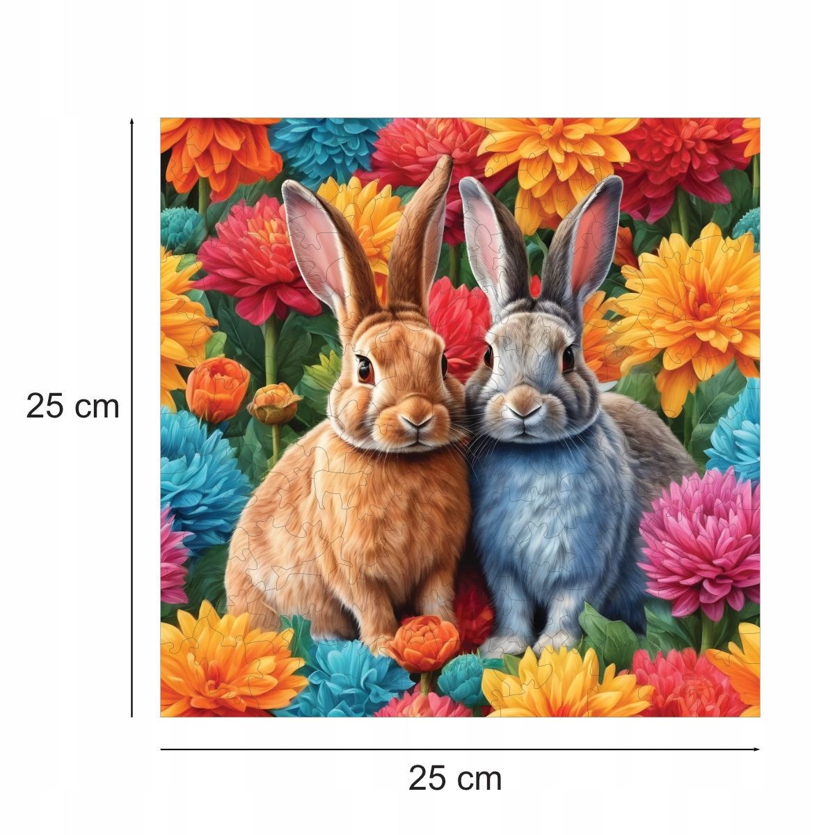 Puzzle Królik Mruu&Pruu 25 X 25 Cm 150 Elementów Układanka Drewniana