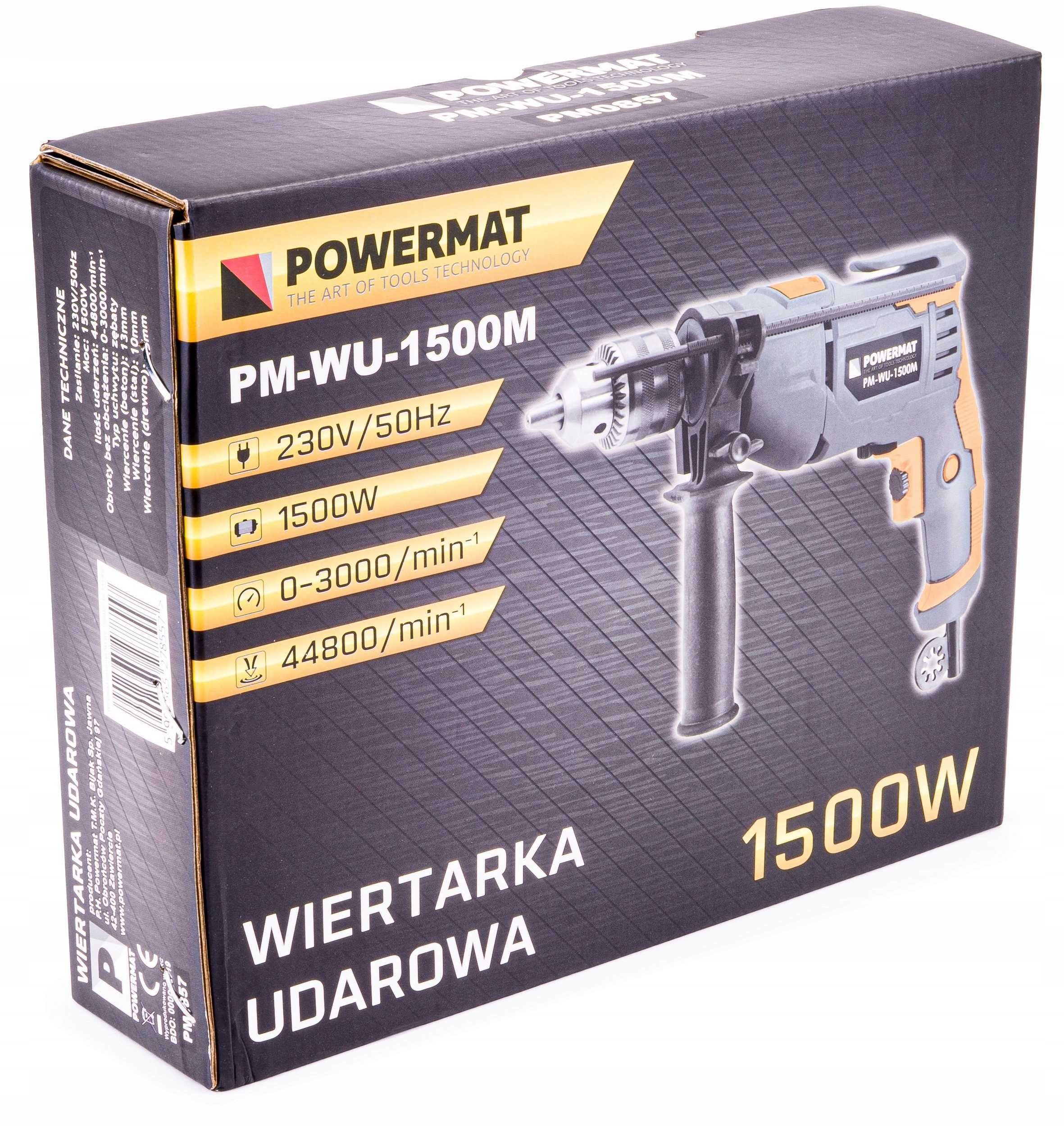 WIERTARKA udarowa ELEKTRYCZNA 1500W moc udar mocna PM-WU-1500M