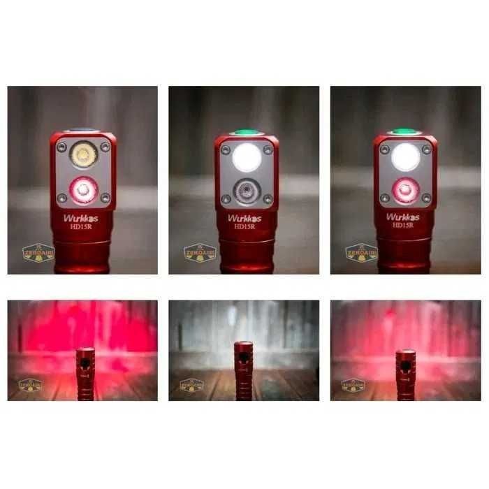 latarka Wurkkos HD15R DUAL LED  biała + czerwona USB-C + ORI AKU