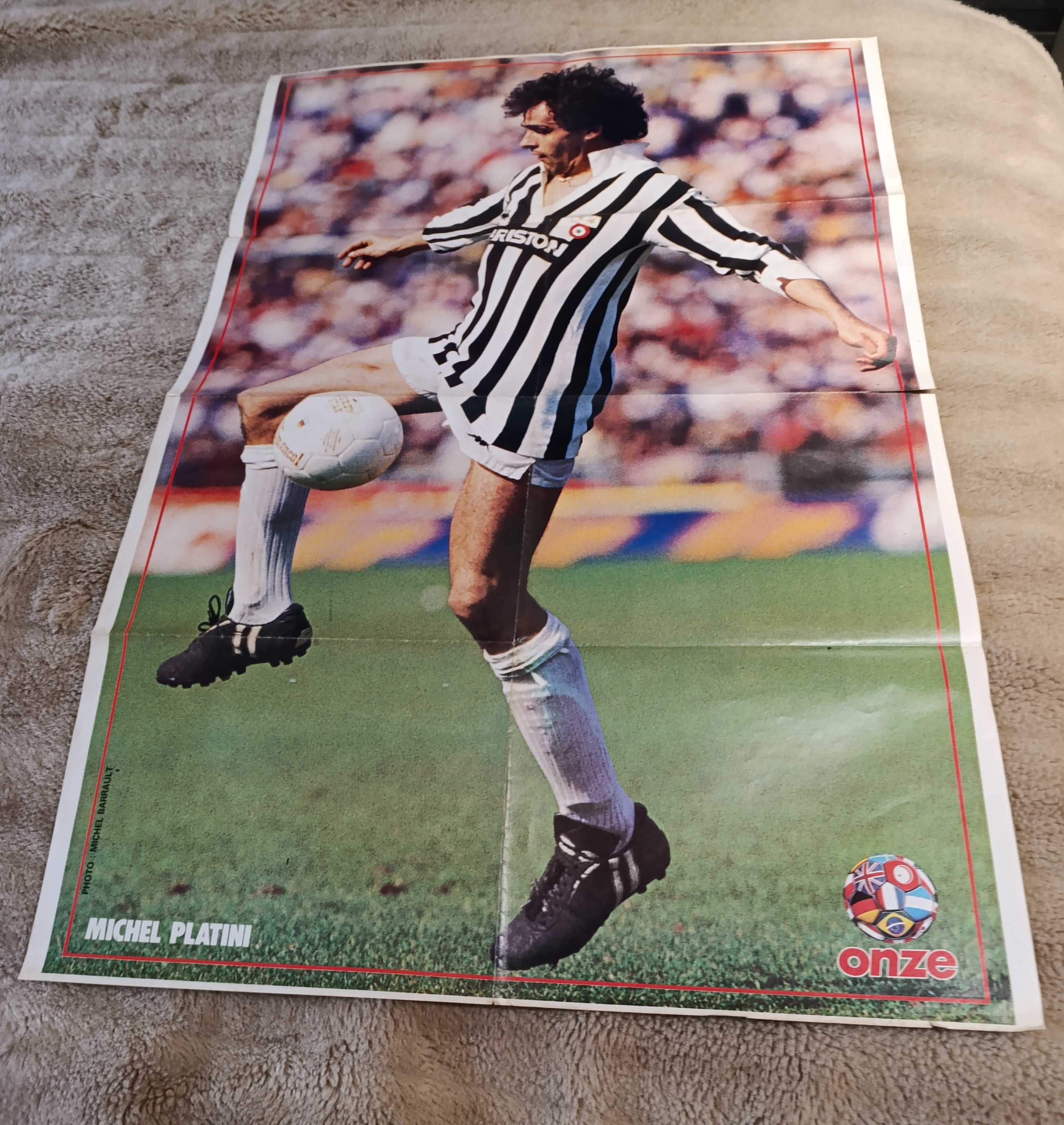 Poster Duplo Gigante de Chalana, Giresse e Platini - Medida: 82x56 cm