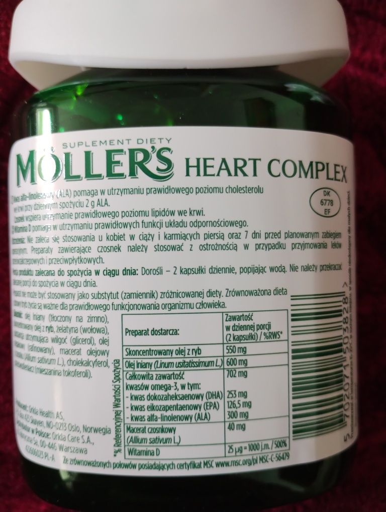 4 x Moller's Complex Heart Wsparcie Pracy Serca 60 kaps.