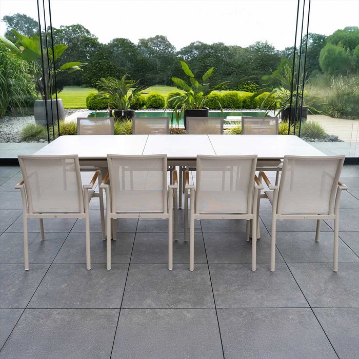 -40% Zestaw mebli ogrodowych ZUMM: LUMO 180 - 240 cm mokka