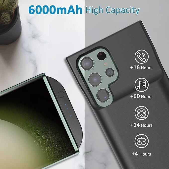Etui z baterią do Samsung Galaxy S23 Ultra ze składanym stojakiem