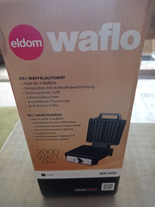 Gofrownica nowa Eldom 1600 W (max 2000 w) mocna