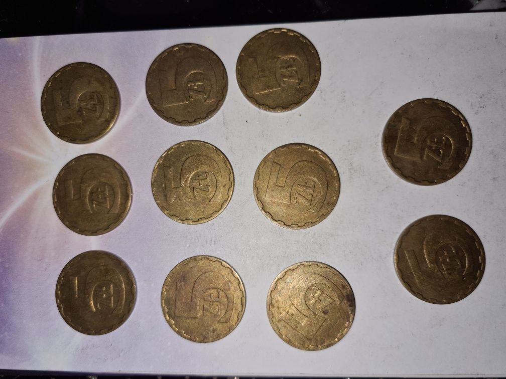Moneta 5 zł  1986 rok mosiadz 11 sztuk