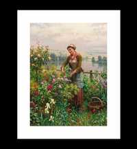 Daniel Ridgway Knight, Kobieta W Ogrodzie Z Różami