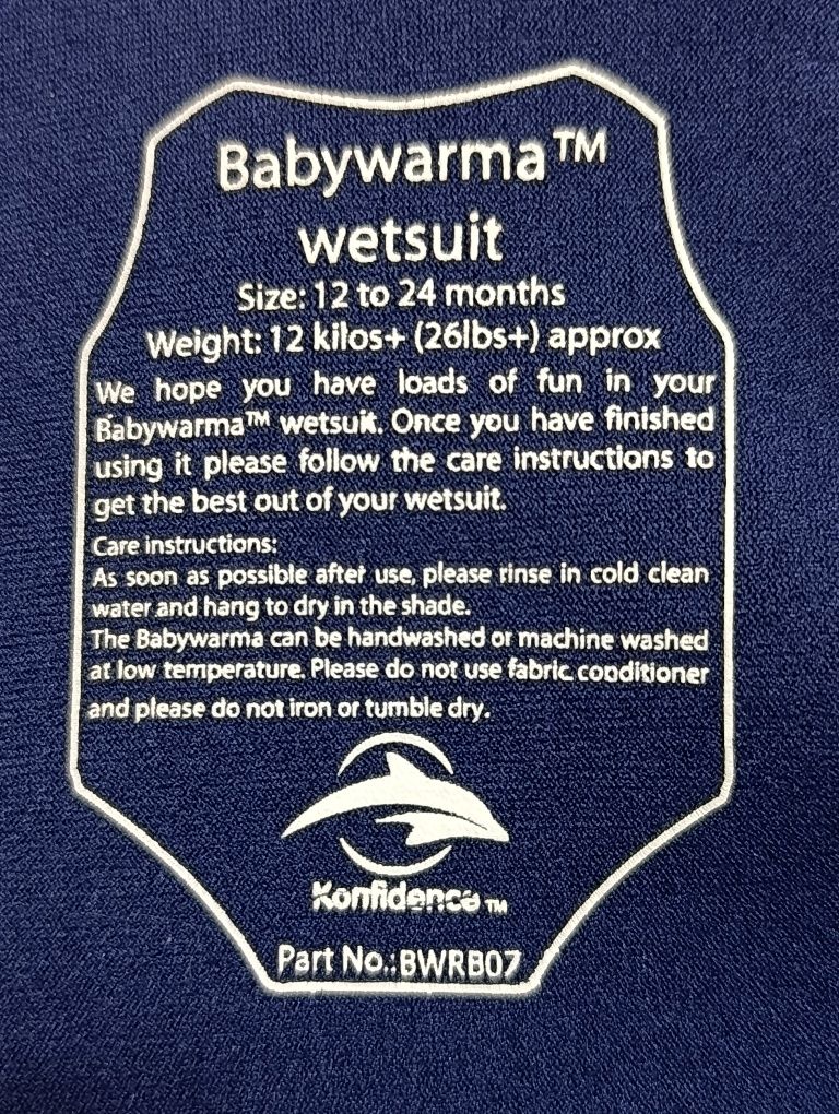 Гидрокостюм на дівчинку на 12-24місяця Konfidence Babywarma