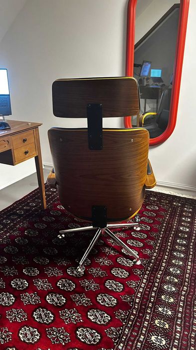 vidaXL Cadeira giratória c/ apoio de cabeça madeira, Office Chair