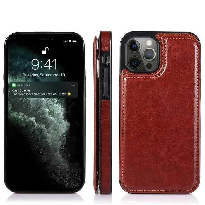 RETRO Etui Portfel iPhone 13 Pro Max Kieszonki na Karty Pieniądze