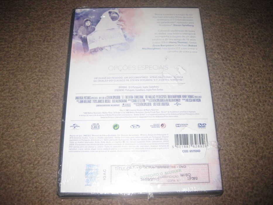 DVD "E.T. O Extraterrestre" de Steven Spielberg/Selado!