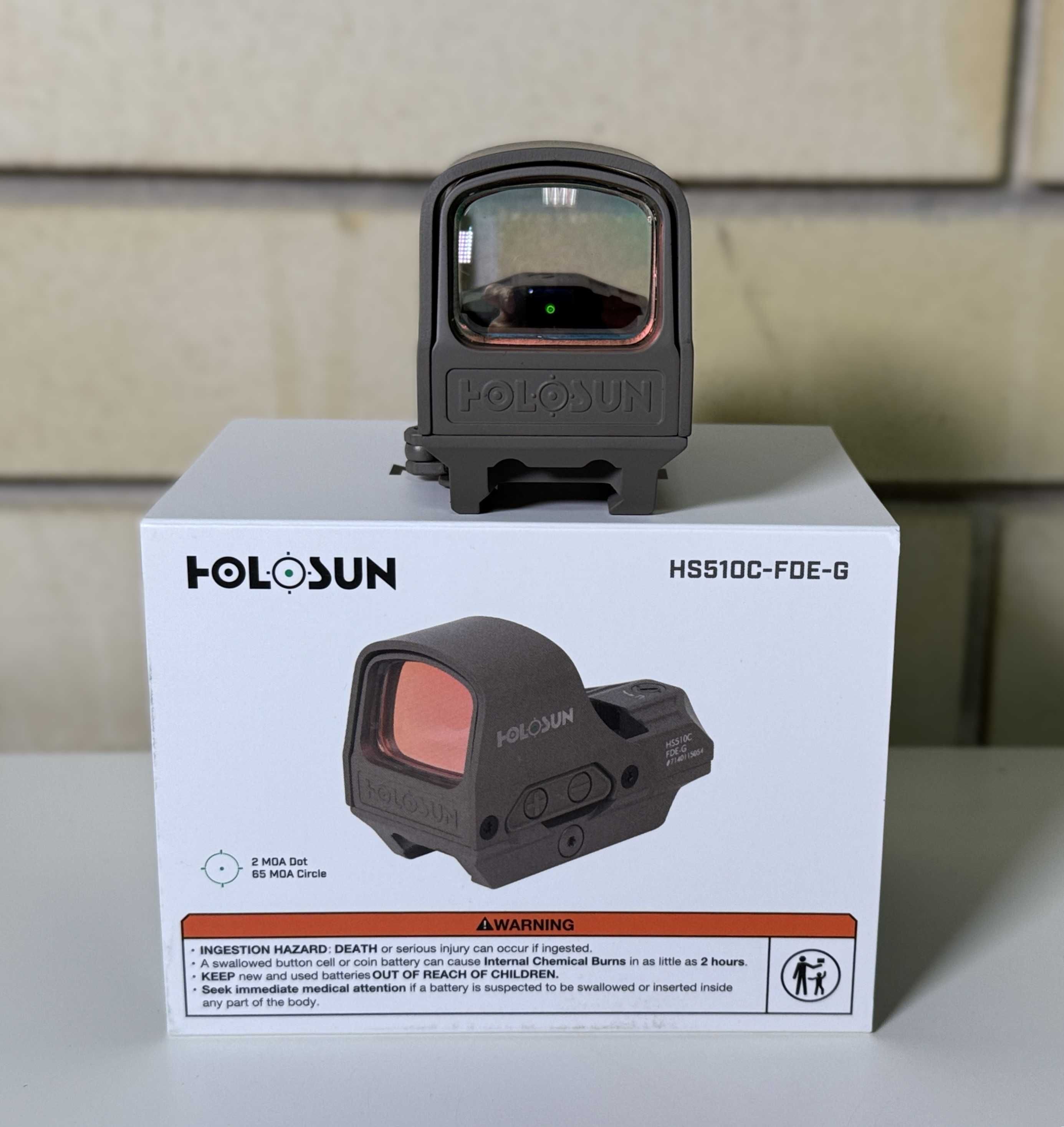 Прицел HOLOSUN HS510C Green Dot – Койот(FDE) зелёная прицельная марка