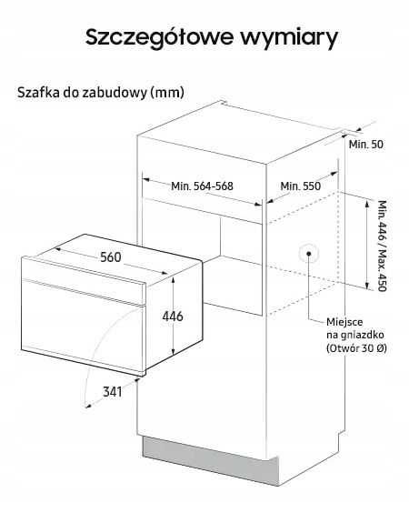 Kuchenka mikrofalowa pod zabudowę SAMSUNG NQ5B4513GBK U2