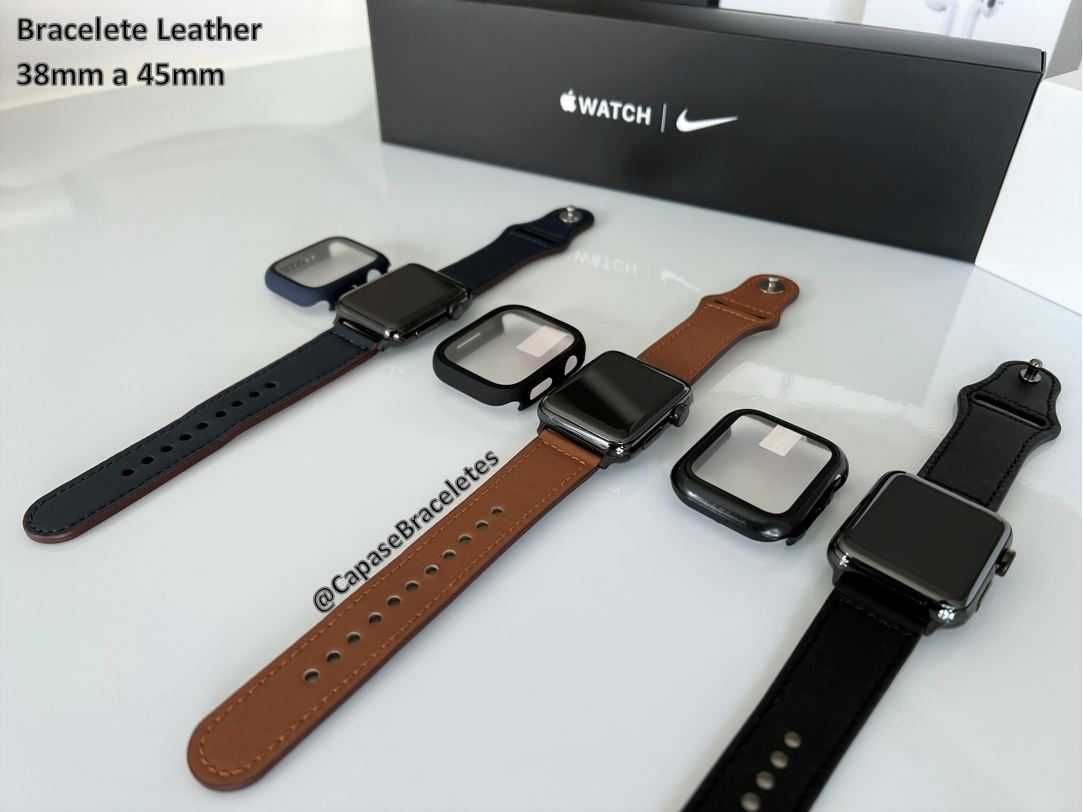 Bracelete em Pele para Apple Watch