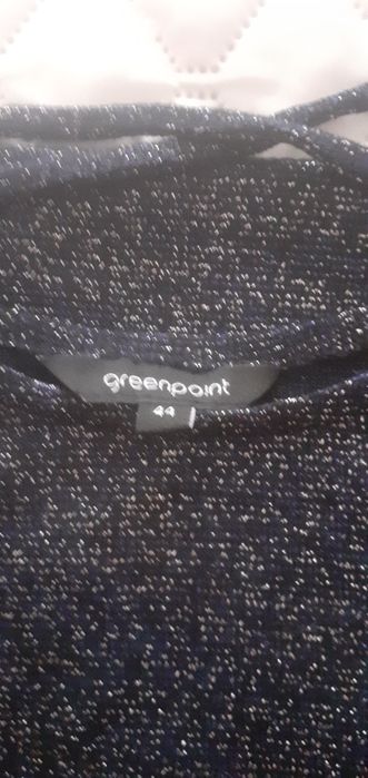 Granatowa sukienka z metaliczną nitką  roz.44