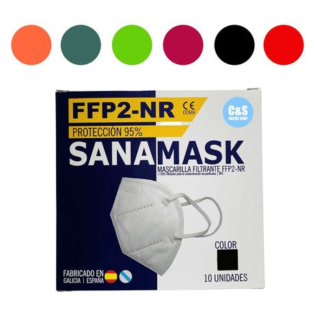 Máscaras Coloridas Sanamask FFP2 – Pack 10 unidades