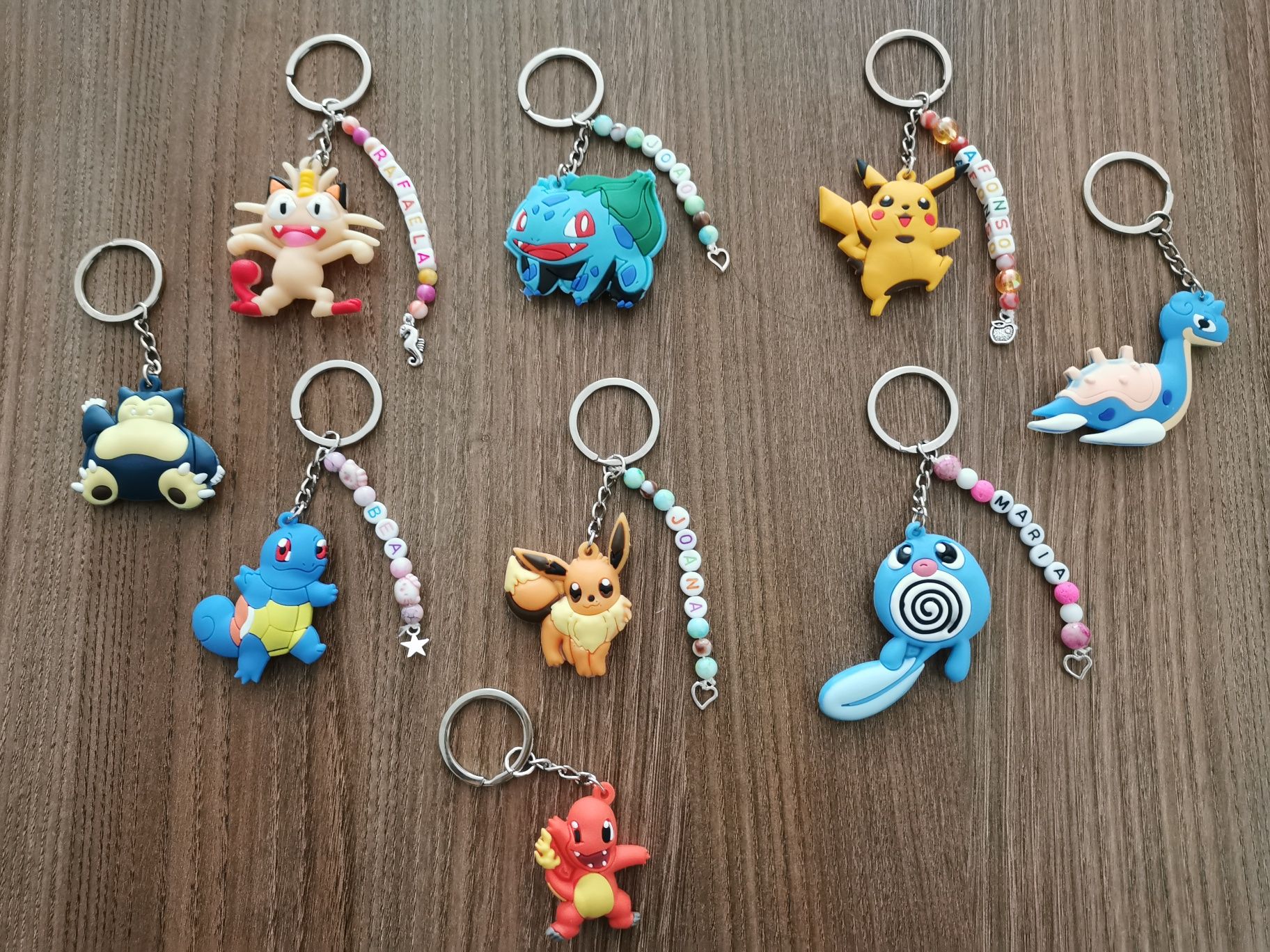 Porta chaves personalizados com nomes Pokémon Auto