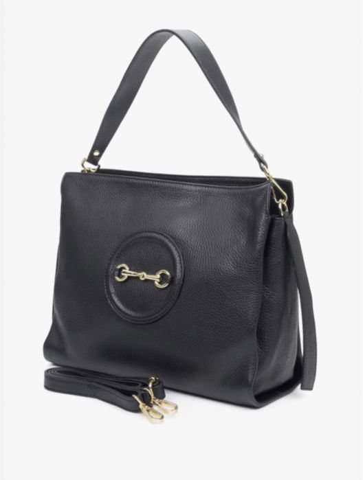 Сумка чорна шкіряна Італія