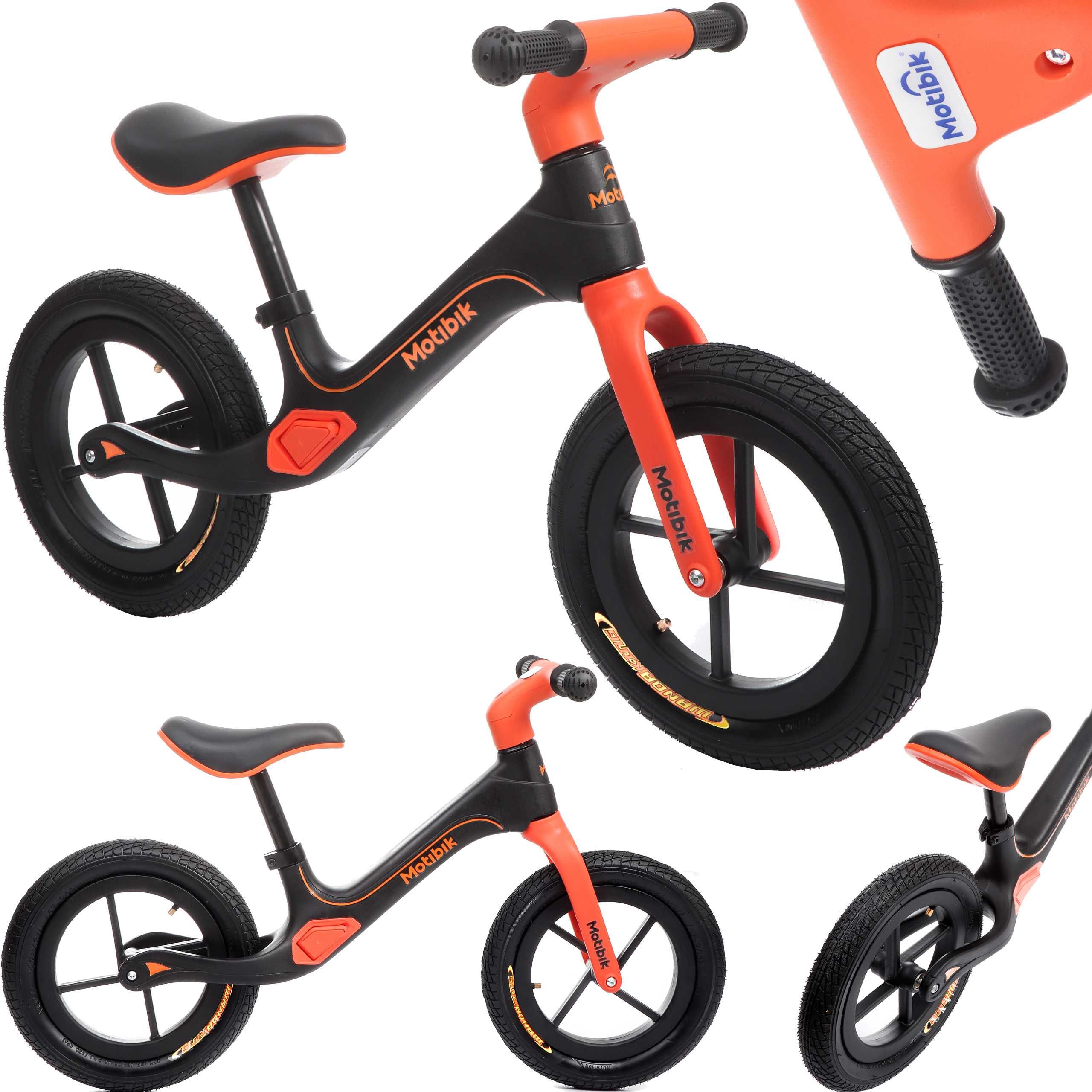 Czarno-pomarańczowy rowerek biegowy dla chłopca Lenny-0109 PREMIUM