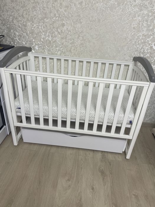 Дитяче ліжечко Верес + маятник із шухлядою+ матрац ортопедичний