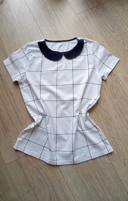 Bluzka Moodo krótki rękaw z kołnierzykiem rozmiar XS