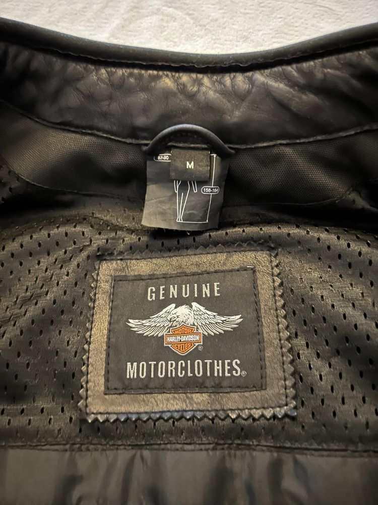 Casaco motard de mulher da Harley Davidson em pele