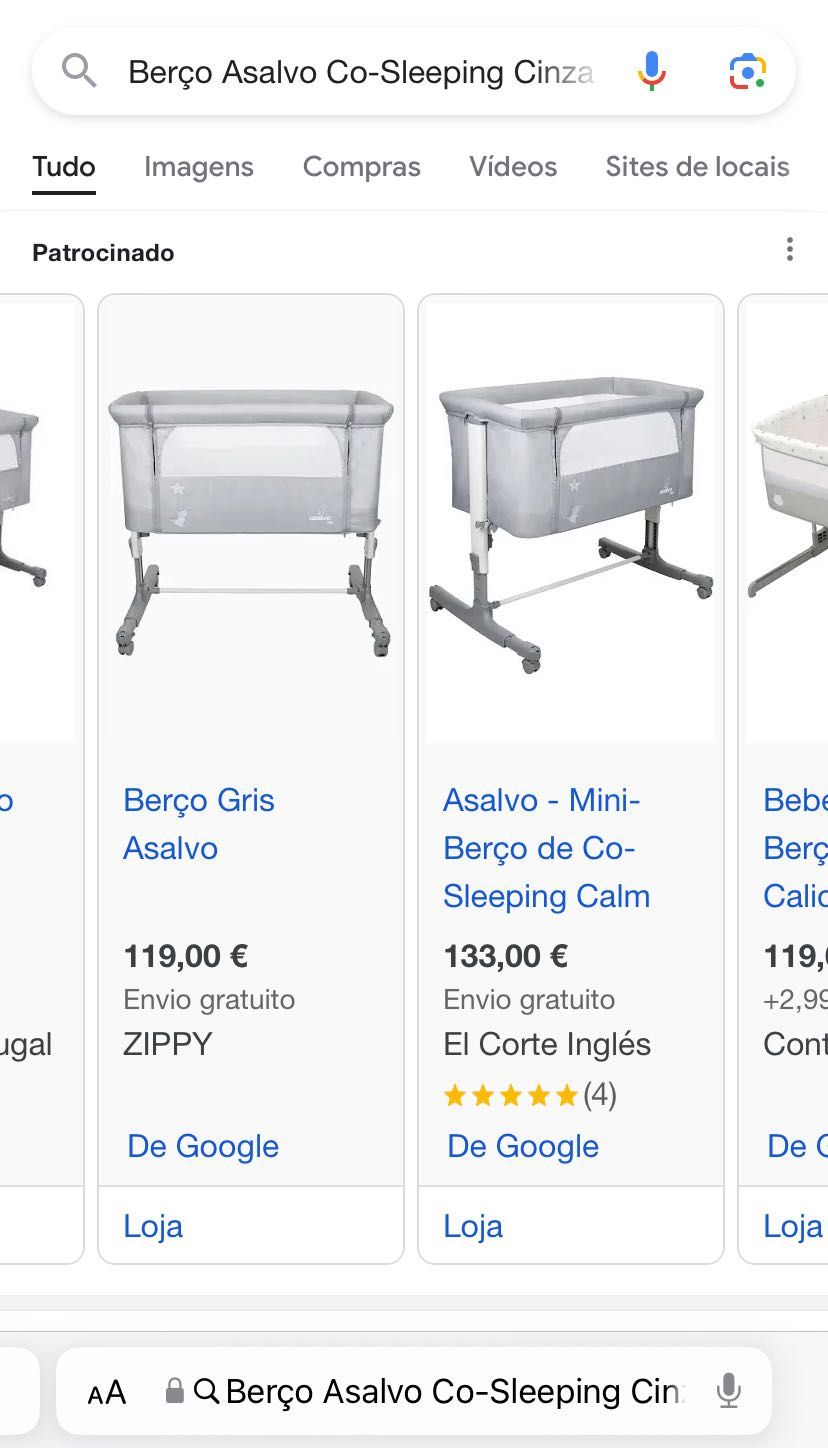 Berço Asalvo Co-Sleeping Nuvens Cinza (Next2me)