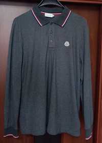 Мужской лонгслив футболка поло Moncler maglia polo manica corta